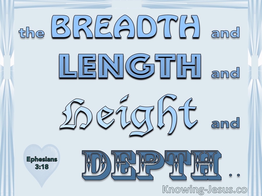 Ephesians 3:18 ThBreadth, Length, Depth And Hight OF God's Love (blue)
